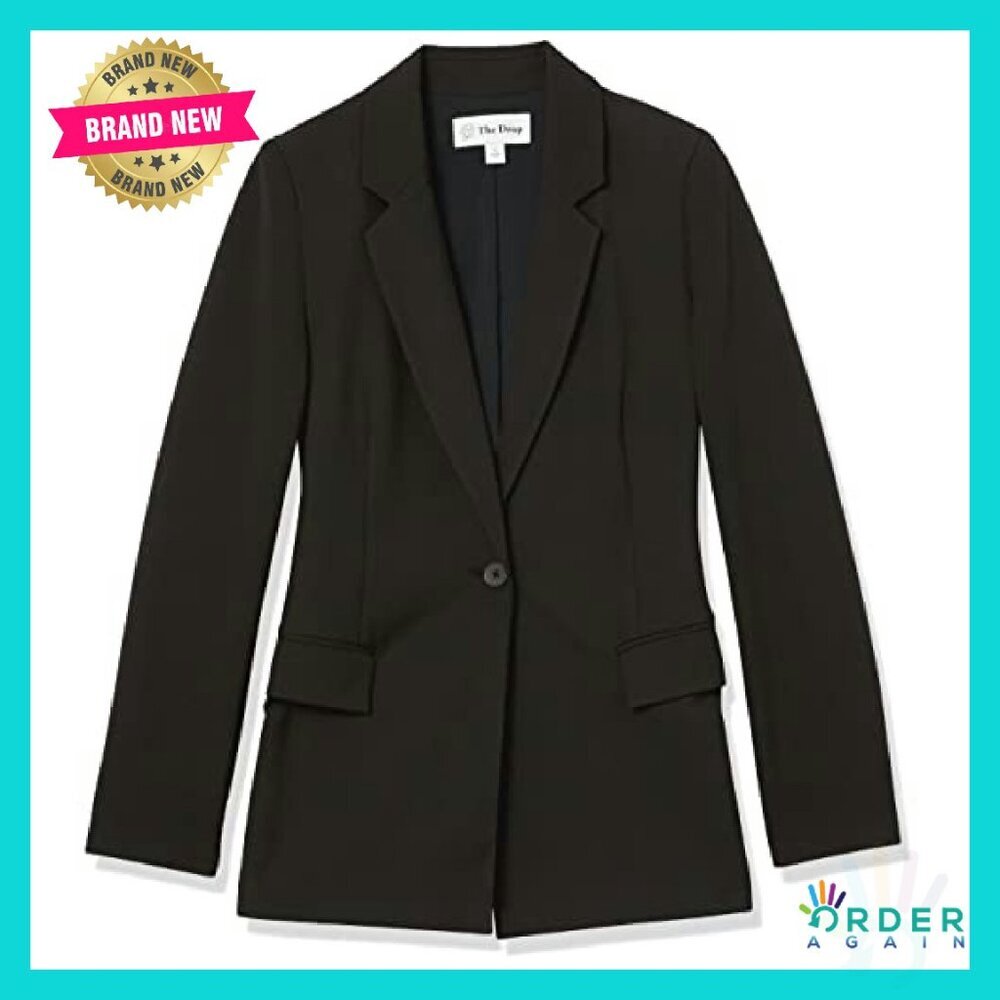 Long Blazer Power Suiting Notched Collar Elegant Minimal Chic Workwear - Picture 6 of 6